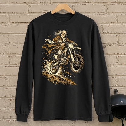 Benjamin Franklin Dirt Jump Long Sleeve T-Shirt - Black - brick
