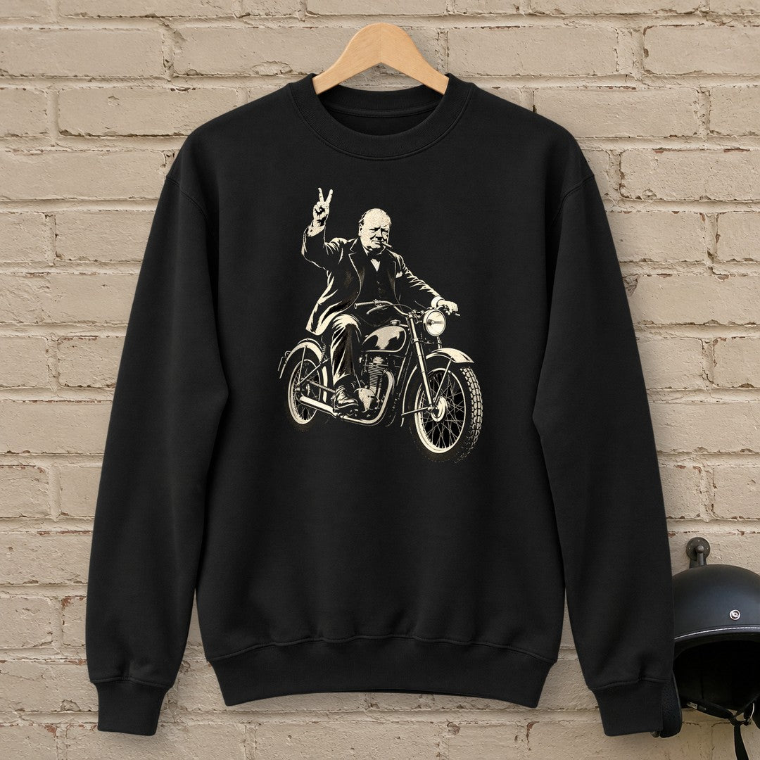 Winston Churchill Victory Ride Crewneck Sweatshirt - Black - brick