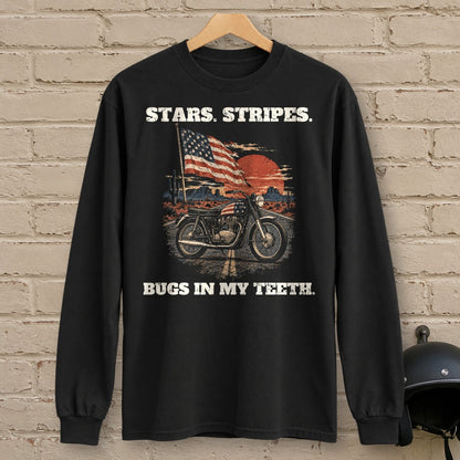 Bugs in My Teeth Long Sleeve T-Shirt - Black - brick