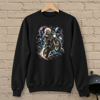 Albert Einstein Space Scrambler Crewneck Sweatshirt - Black - brick
