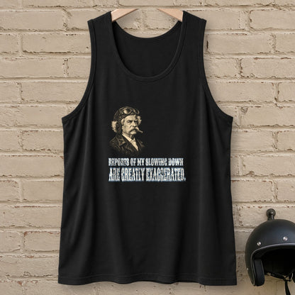 Mark Twain Not Slowing Down Tank Top - Black - brick