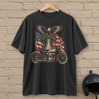Liberty Bell Ride Premium T-Shirt - Black - brick