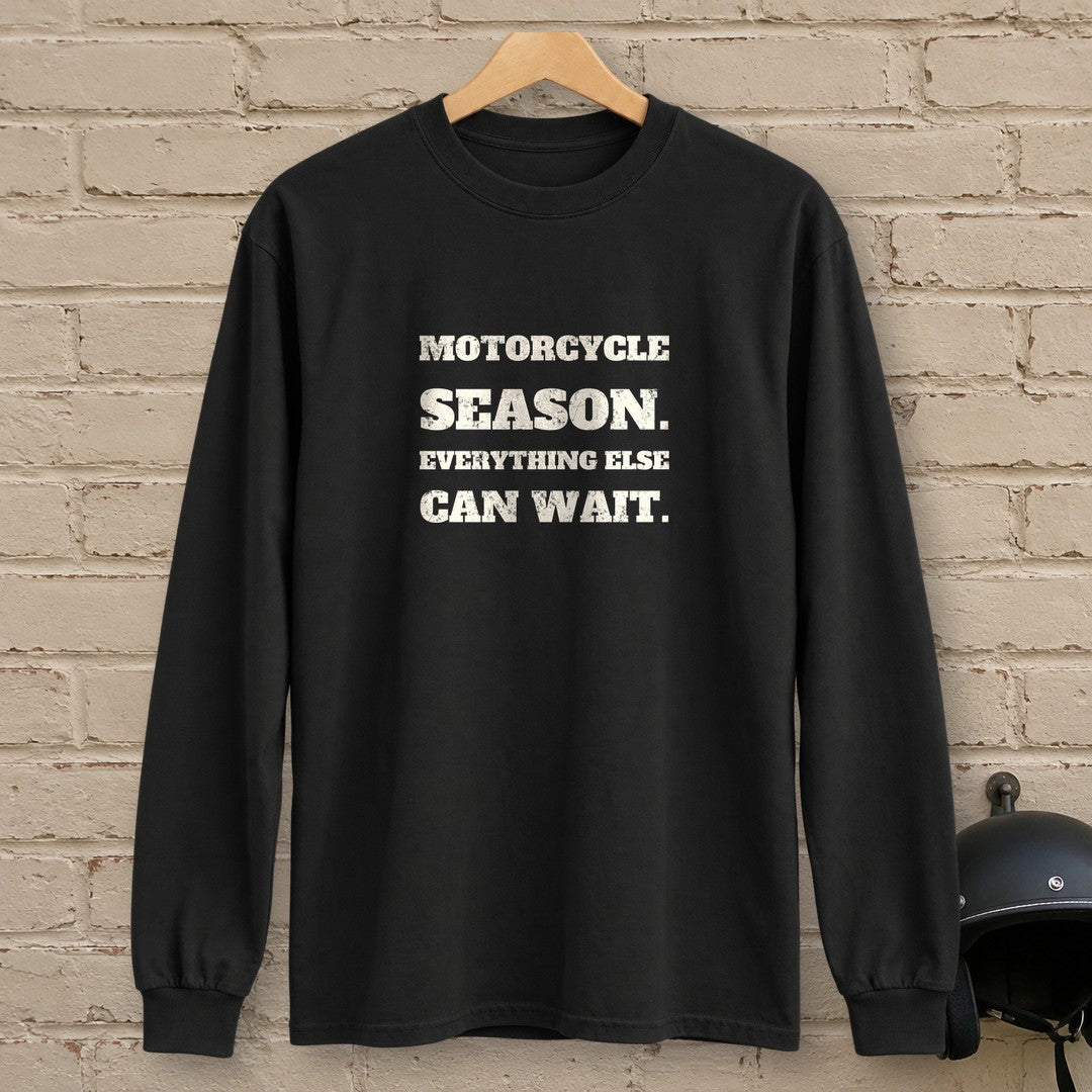 Motorcycle Season Long Sleeve T-Shirt - Black - brick
