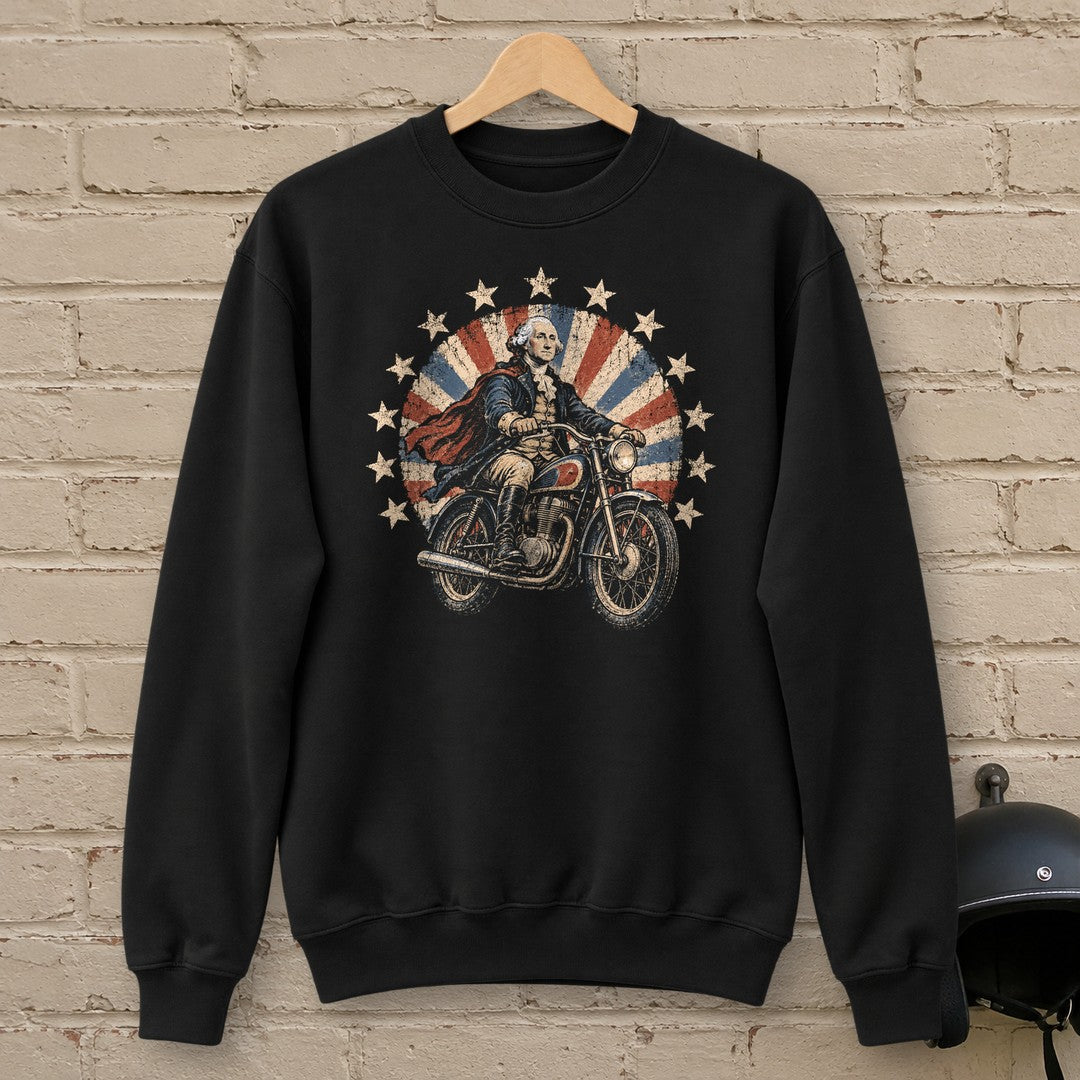 George Washington Starburst Ride Crewneck Sweatshirt - Black - brick