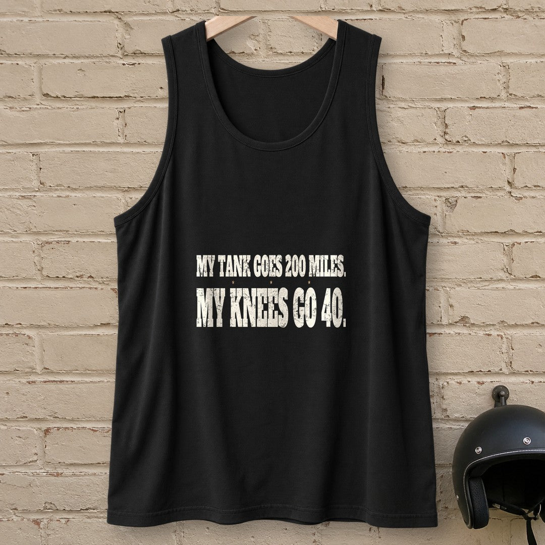 Knees Go Forty Tank Top - Black - brick