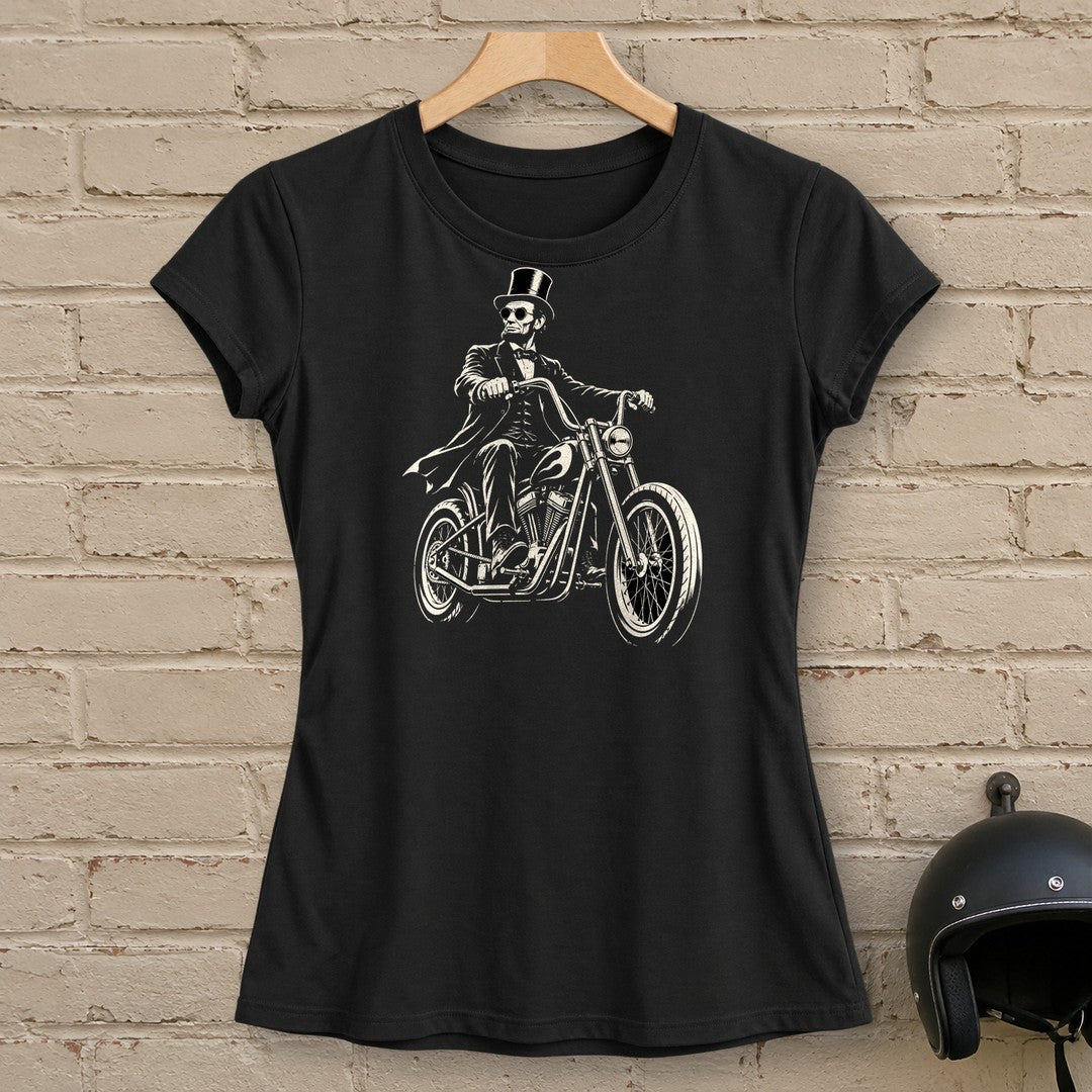 Abraham Lincoln Chopper Shades Women's T-Shirt - Black - brick