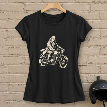Benjamin Franklin Cafe Racer Women's T-Shirt - Black - brick