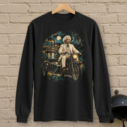 Mark Twain Sidecar Evening Long Sleeve T-Shirt - Black - brick
