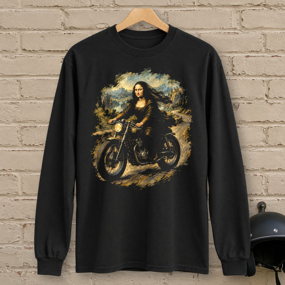 Mona Lisa Back Roads Long Sleeve T-Shirt - Black - brick