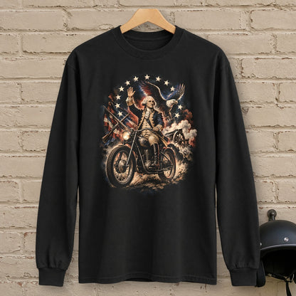 George Washington Rolls Out Long Sleeve T-Shirt - Black - brick