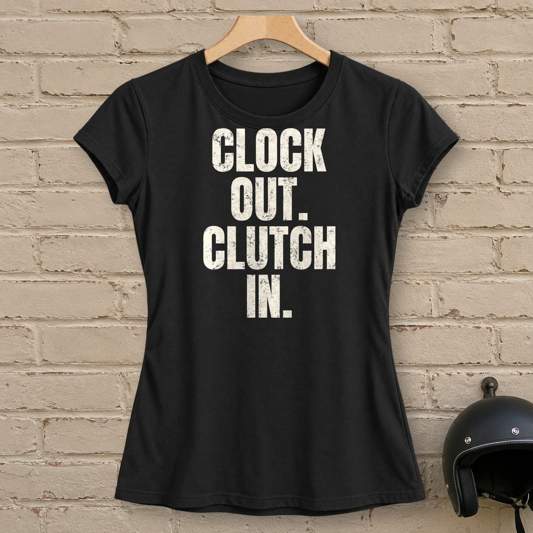 Clock Out Clutch In Women's T-Shirt - Black - brick