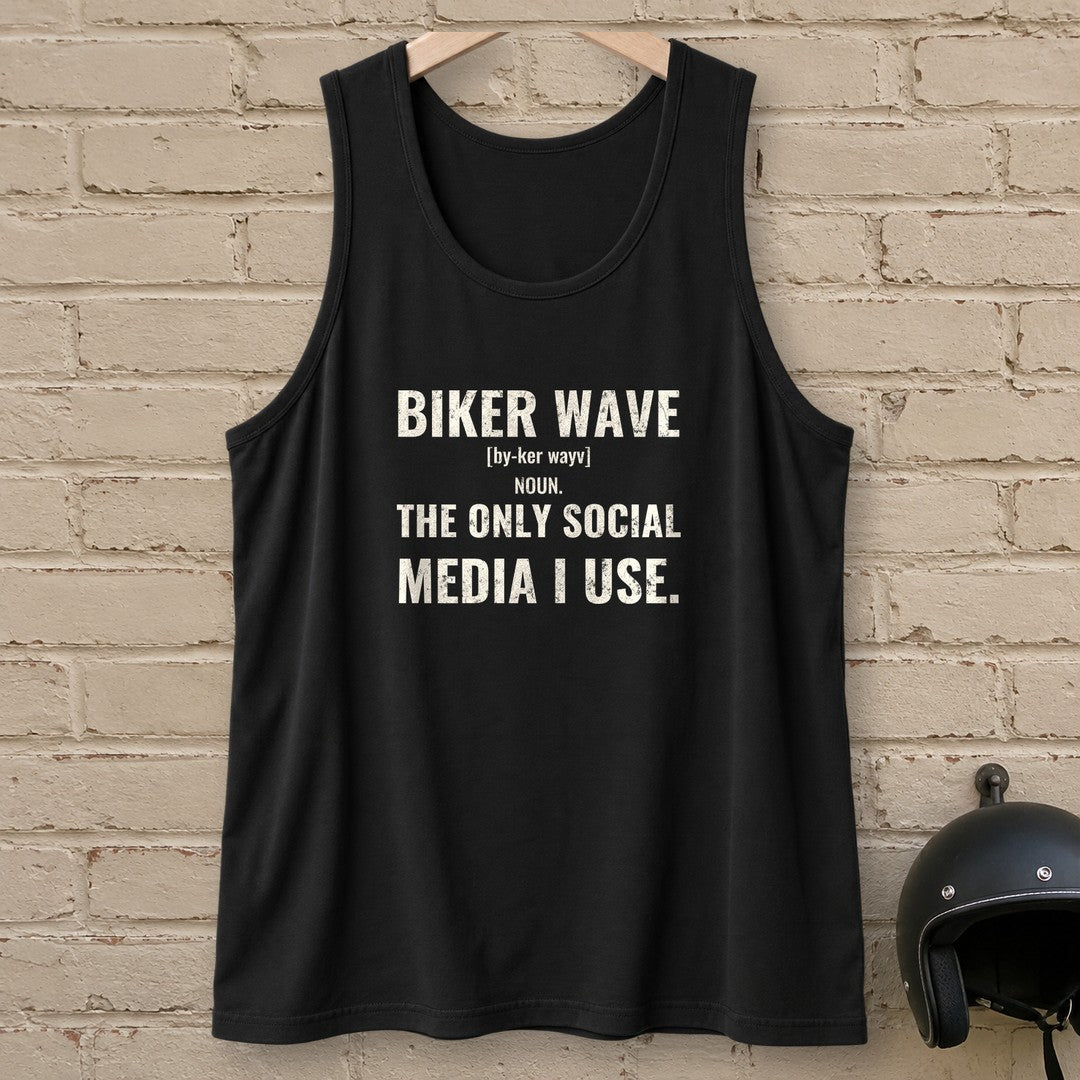Biker Wave Tank Top - Black - brick