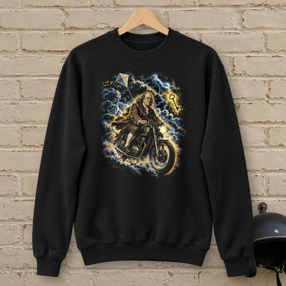 Benjamin Franklin Storm Rider Crewneck Sweatshirt - Black - brick