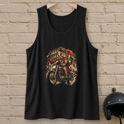 Julius Caesar Rides Rome Tank Top - Black - brick