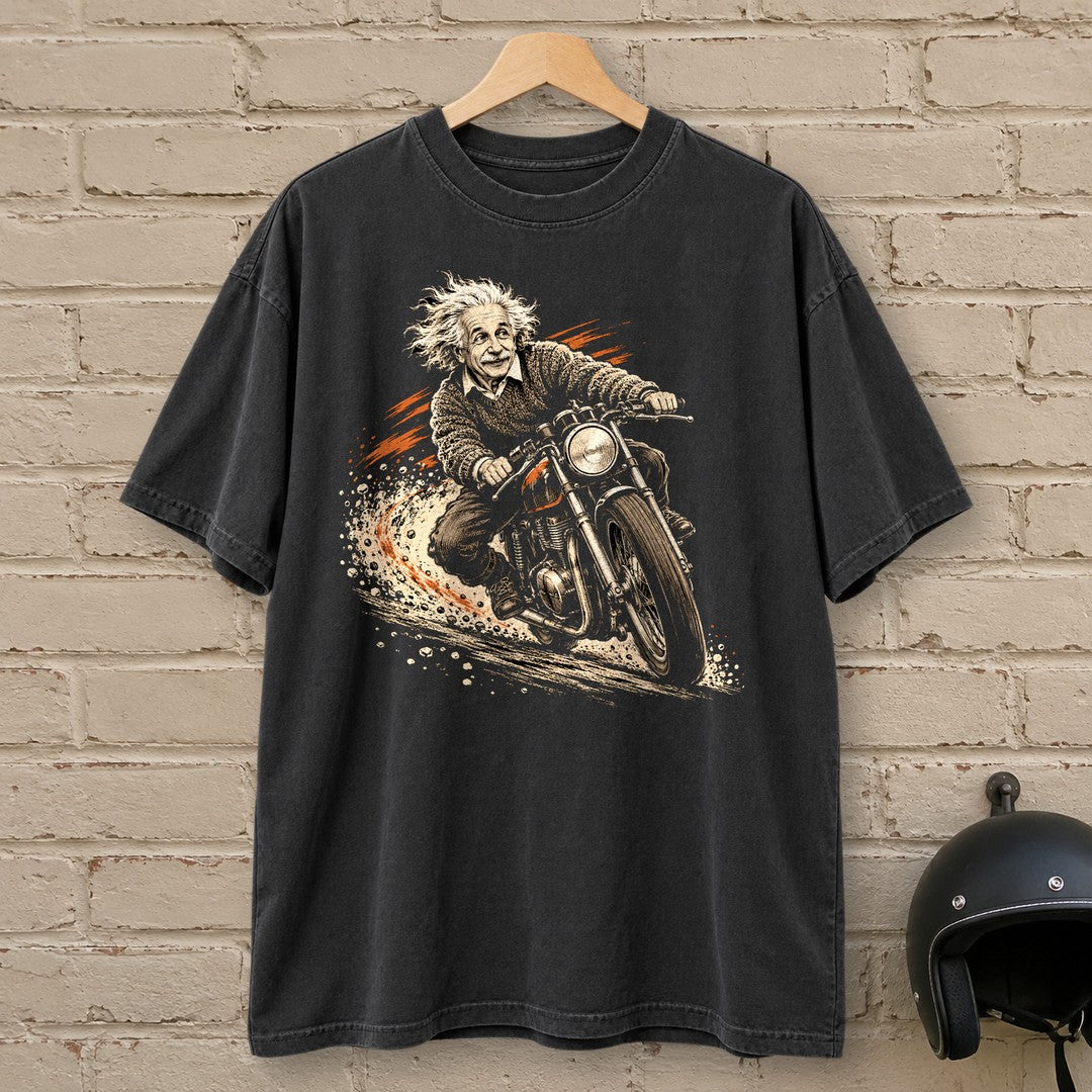 Albert Einstein Gravel Run Premium T-Shirt - Black - brick