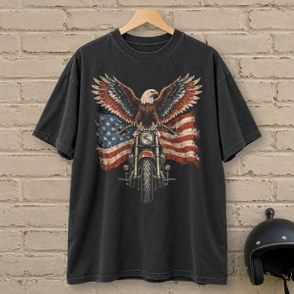 Eagle on the Handlebars Premium T-Shirt - Black - brick
