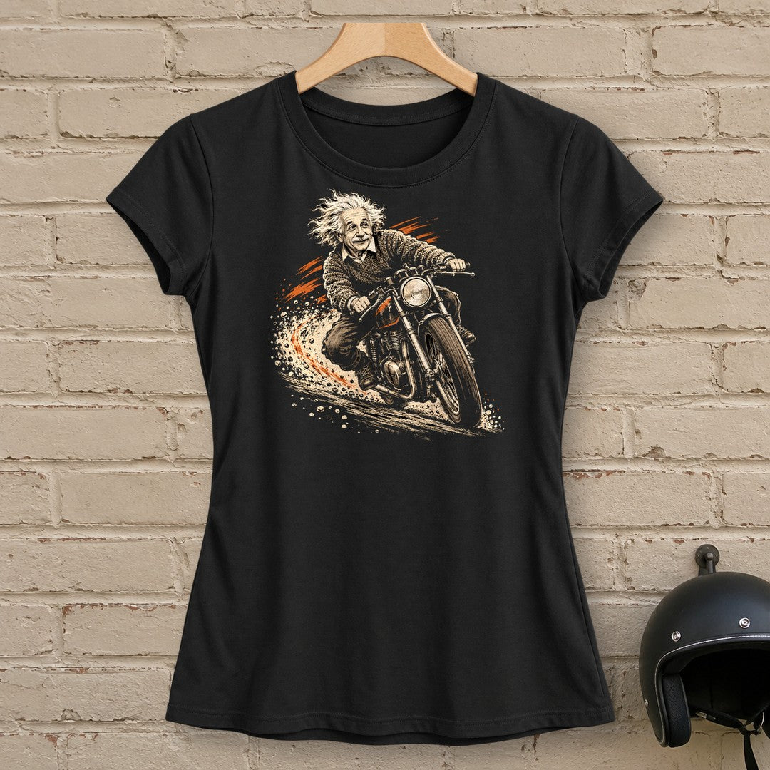Albert Einstein Gravel Run Women's T-Shirt - Black - brick