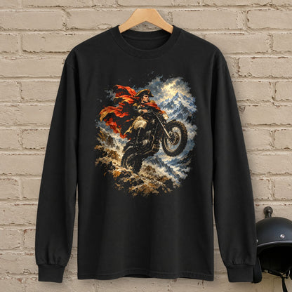 Napoleon Bonaparte Alpine Wheelie Long Sleeve T-Shirt - Black - brick