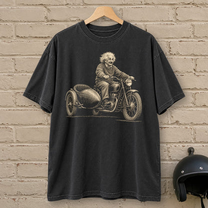 Albert Einstein Relatively Fast Sidecar Premium T-Shirt - Black - brick