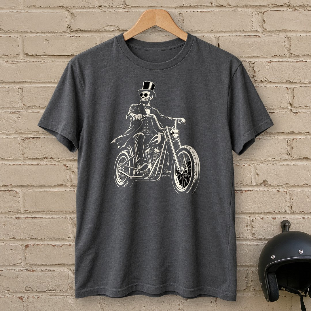 Abraham Lincoln Chopper Shades T-Shirt - Charcoal - brick