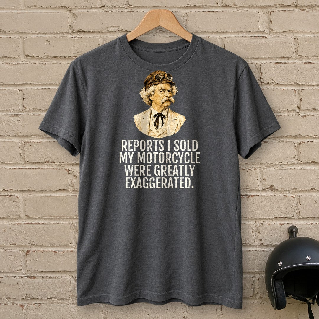 Mark Twain Greatly Exaggerated T-Shirt - Charcoal - brick