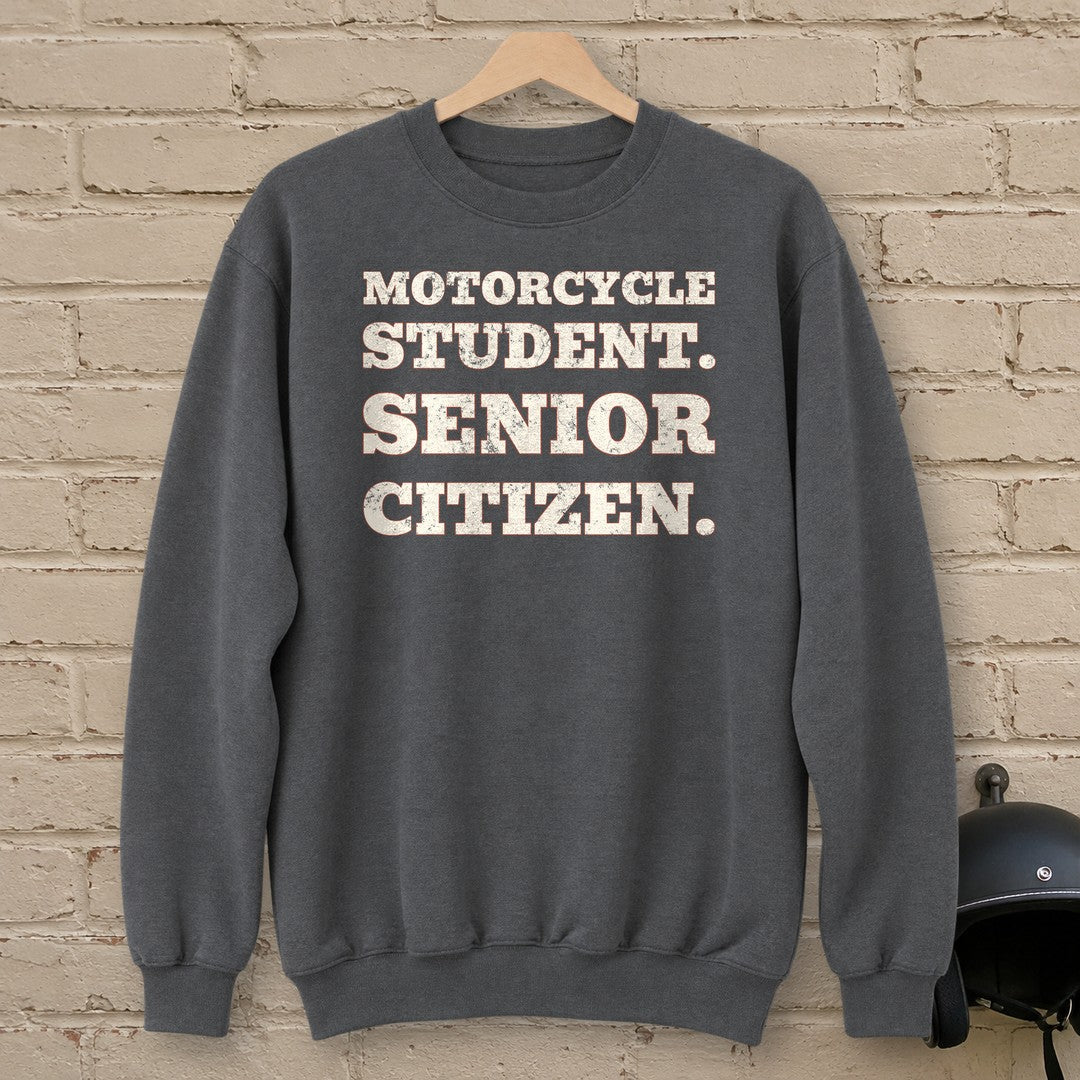 Motorcycle Student Crewneck Sweatshirt - Charcoal - brick