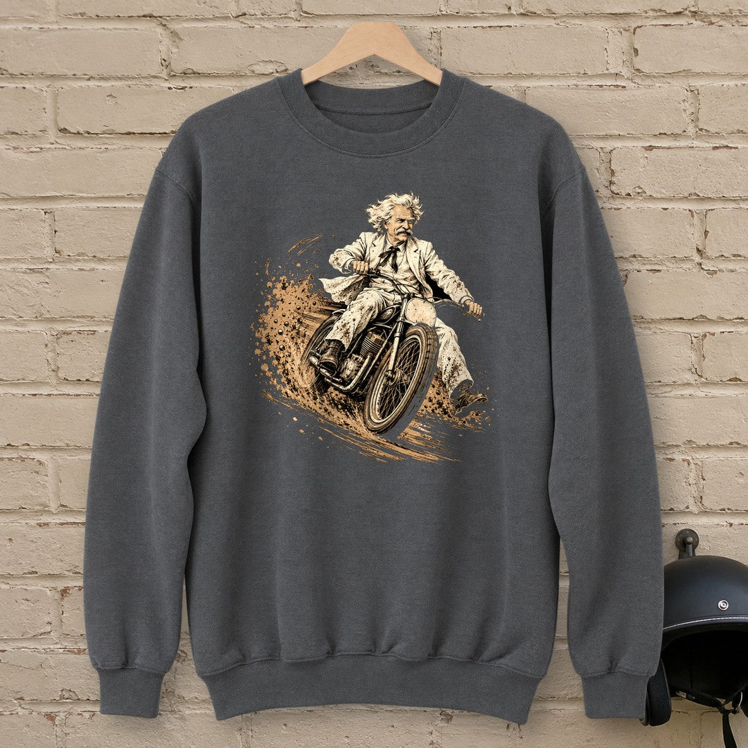 Mark Twain Dirt Track Crewneck Sweatshirt - Charcoal - brick