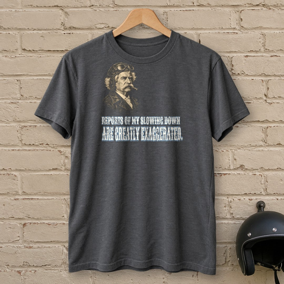 Mark Twain Not Slowing Down T-Shirt - Charcoal - brick