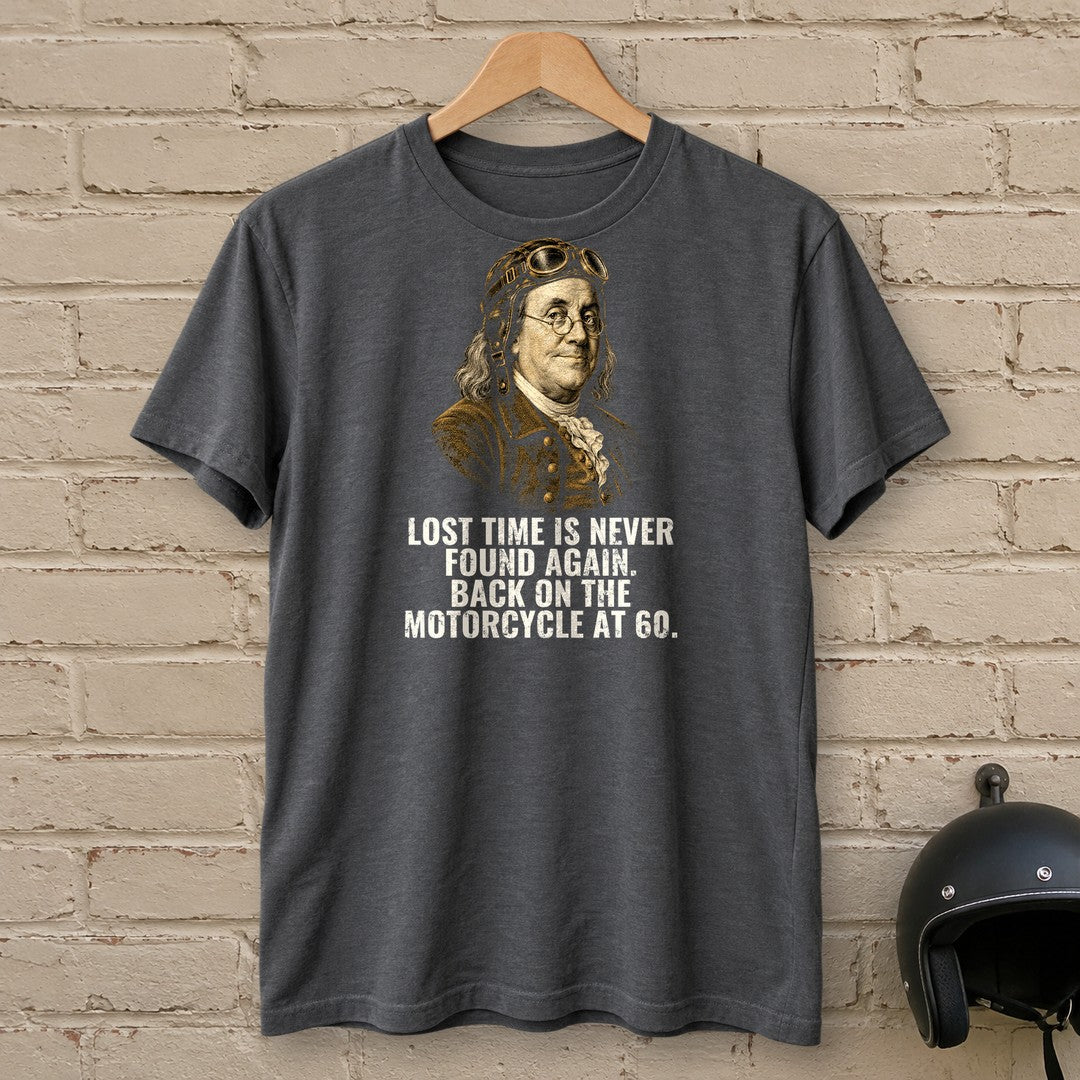 Benjamin Franklin Back On At 60 T-Shirt - Charcoal - brick