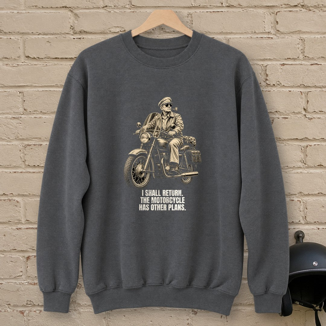 Douglas MacArthur Motorcycle Has Other Plans Crewneck Sweatshirt - Charcoal - brick