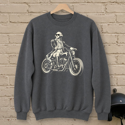 George Washington Bobber Shades Crewneck Sweatshirt - Charcoal - brick