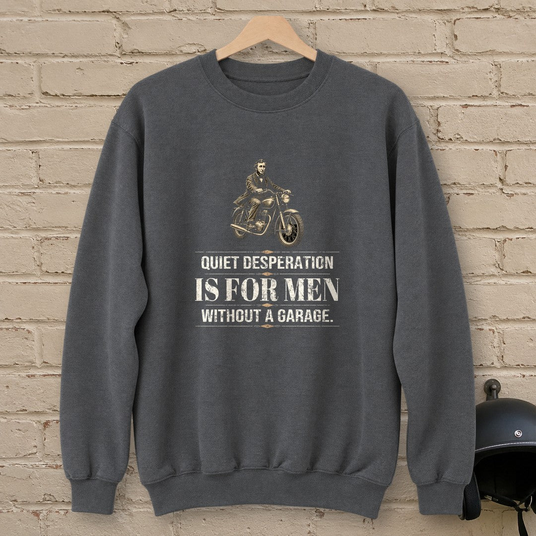 Henry David Thoreau Quiet Desperation Crewneck Sweatshirt - Charcoal - brick
