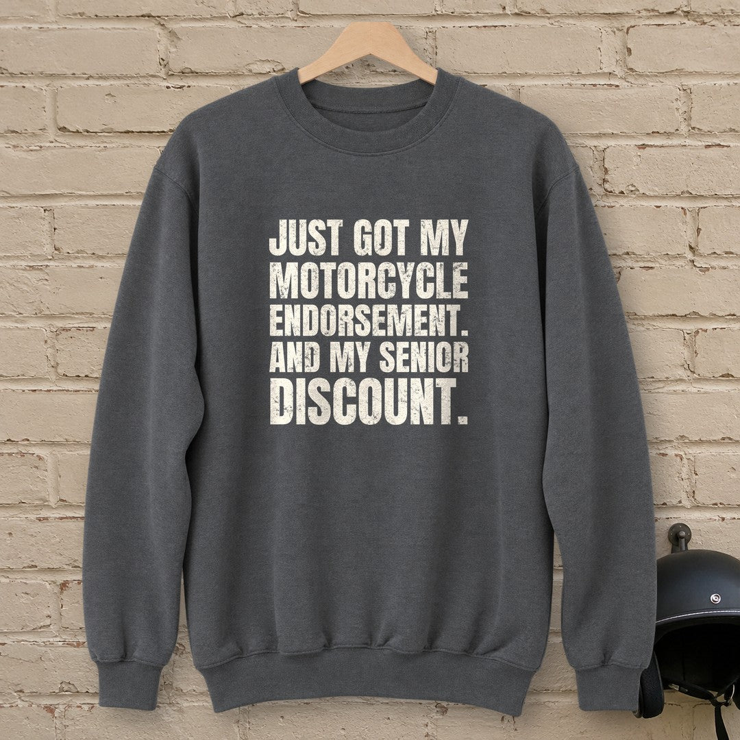 Senior Discount Rider Crewneck Sweatshirt - Charcoal - brick