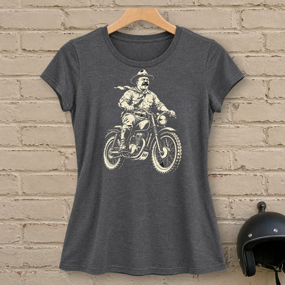 Theodore Roosevelt Laughing Scrambler Women's T-Shirt - Dark Heather - brick