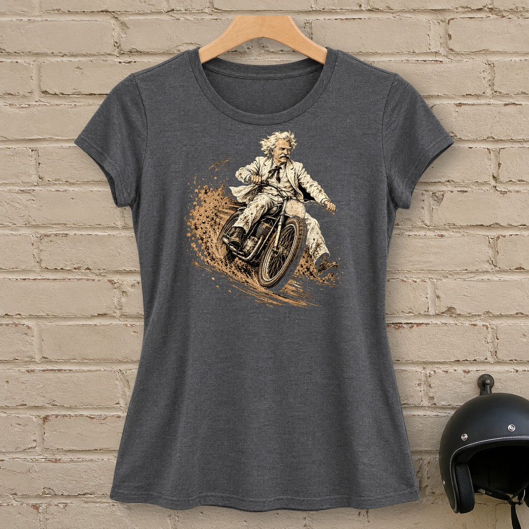 Mark Twain Dirt Track Women's T-Shirt - Dark Heather - brick
