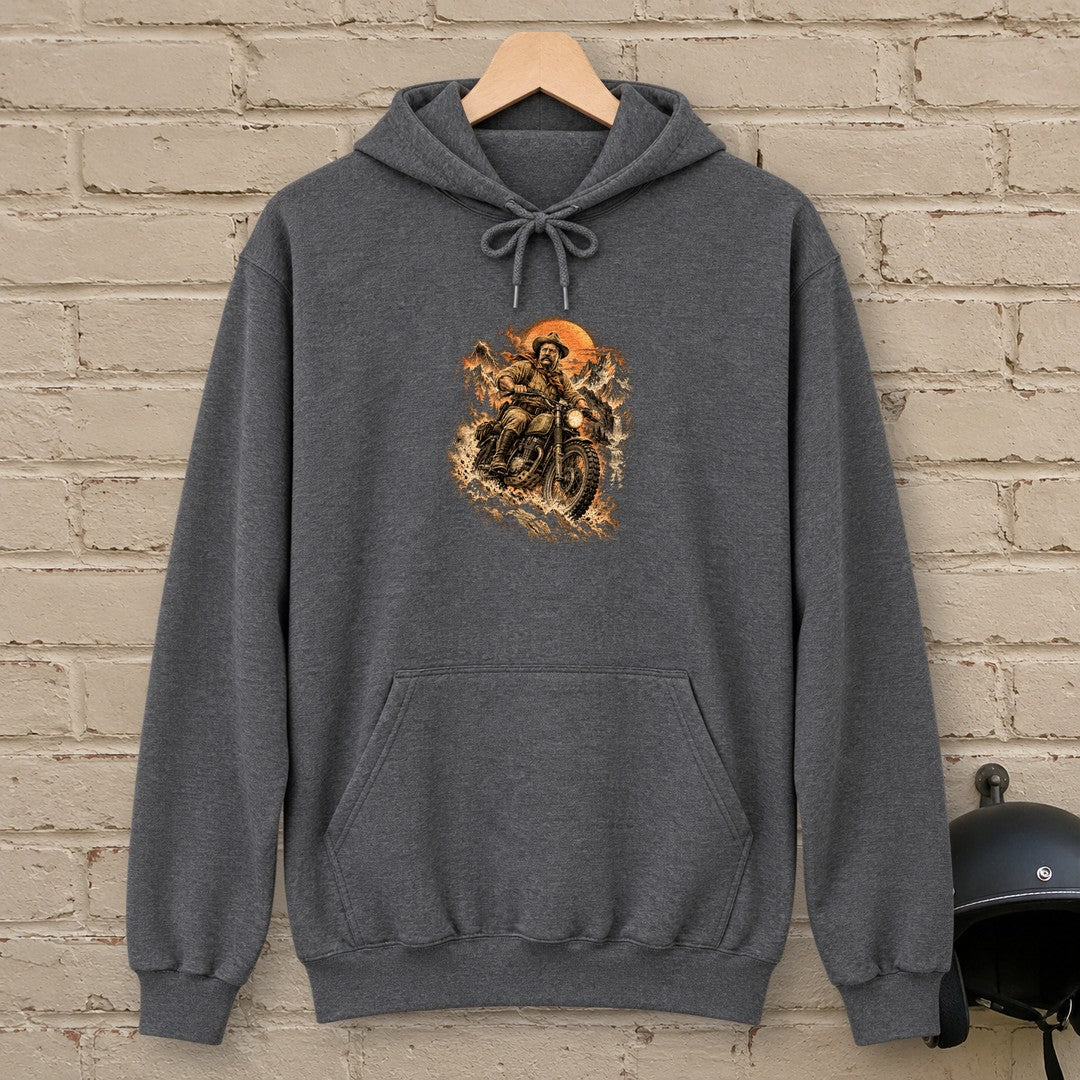 Theodore Roosevelt Mountain Trail Hoodie - Dark Heather - brick
