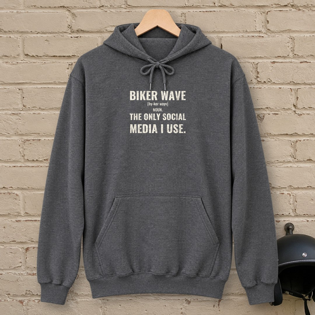 Biker Wave Hoodie - Dark Heather - brick