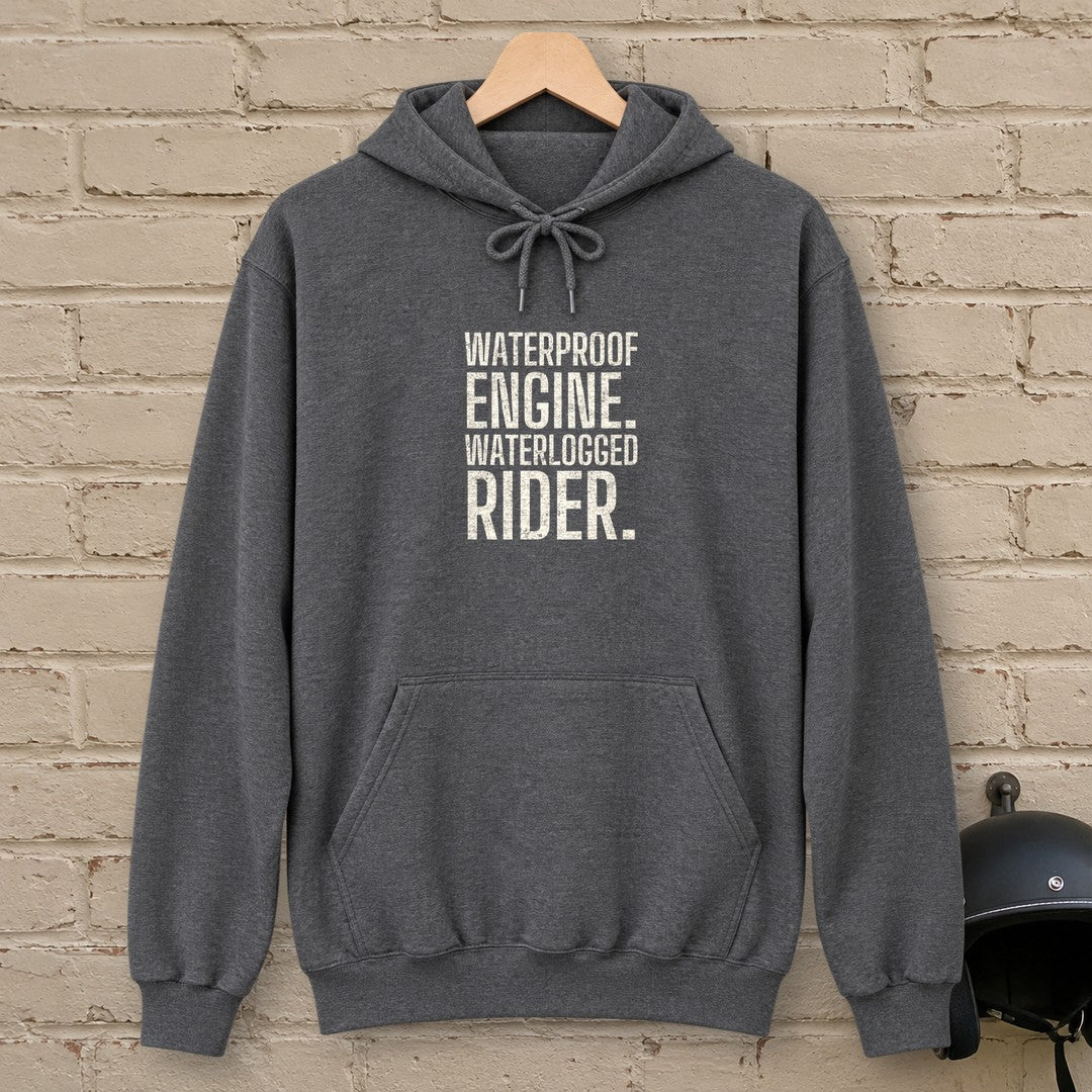 Waterlogged Rider Hoodie - Dark Heather - brick