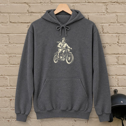 Theodore Roosevelt Laughing Scrambler Hoodie - Dark Heather - brick