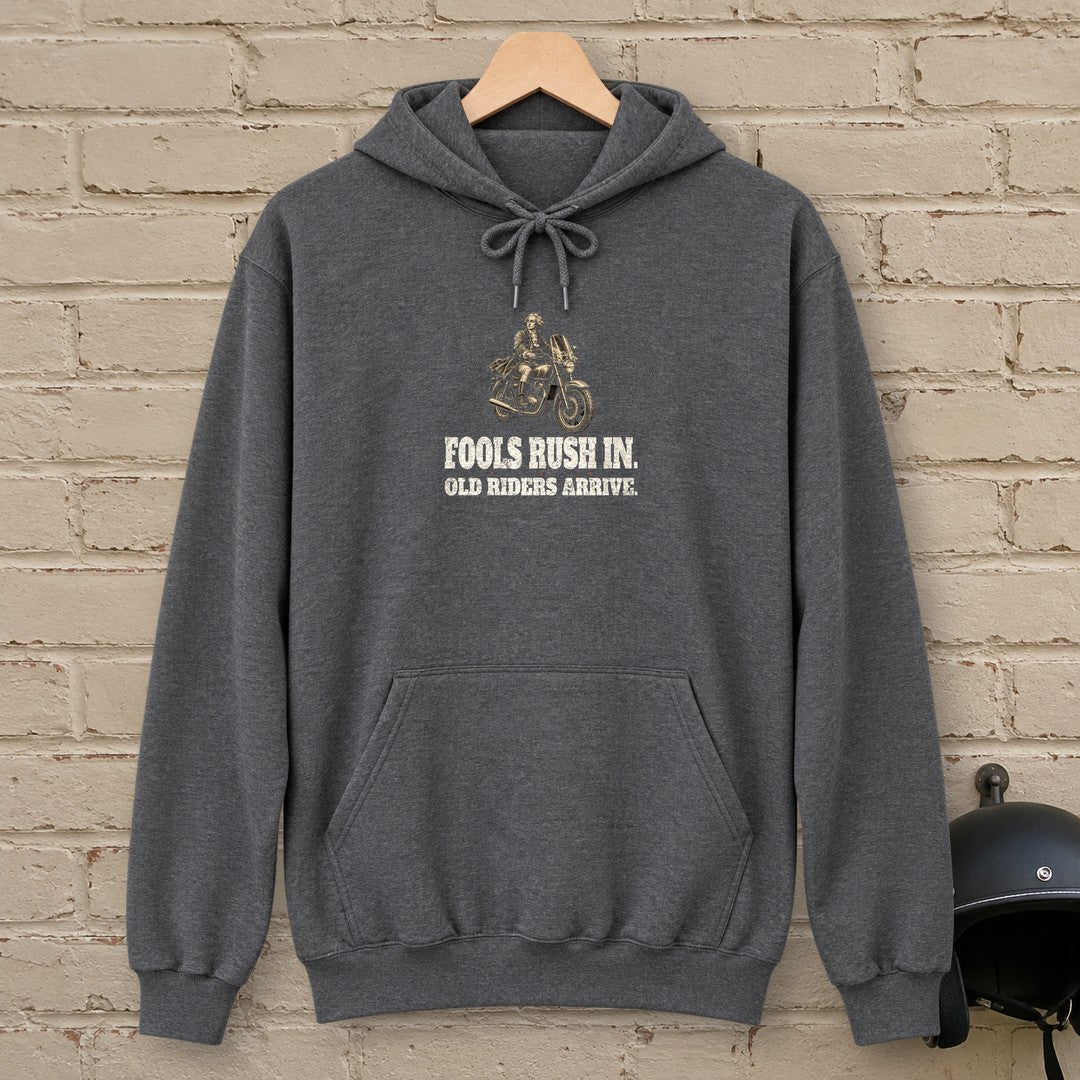 Alexander Pope Old Riders Arrive Hoodie - Dark Heather - brick