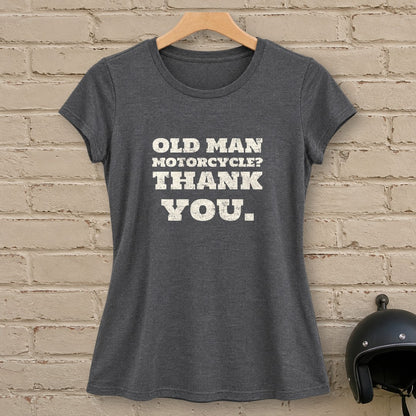 Old Man Motorcycle Women's T-Shirt - Dark Heather - brick