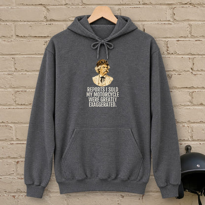 Mark Twain Greatly Exaggerated Hoodie - Dark Heather - brick