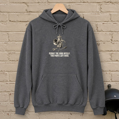 Two Parts Left Over Hoodie - Dark Heather - brick