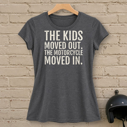 Kids Moved Out Women's T-Shirt - Dark Heather - brick