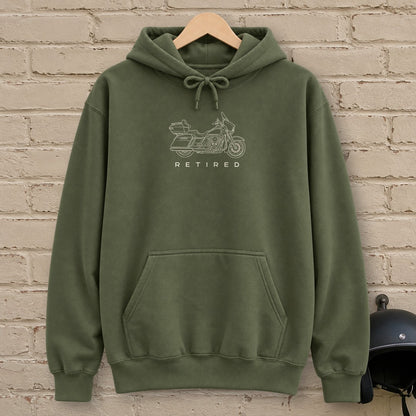 Retired Rider Hoodie - Military Green - brick