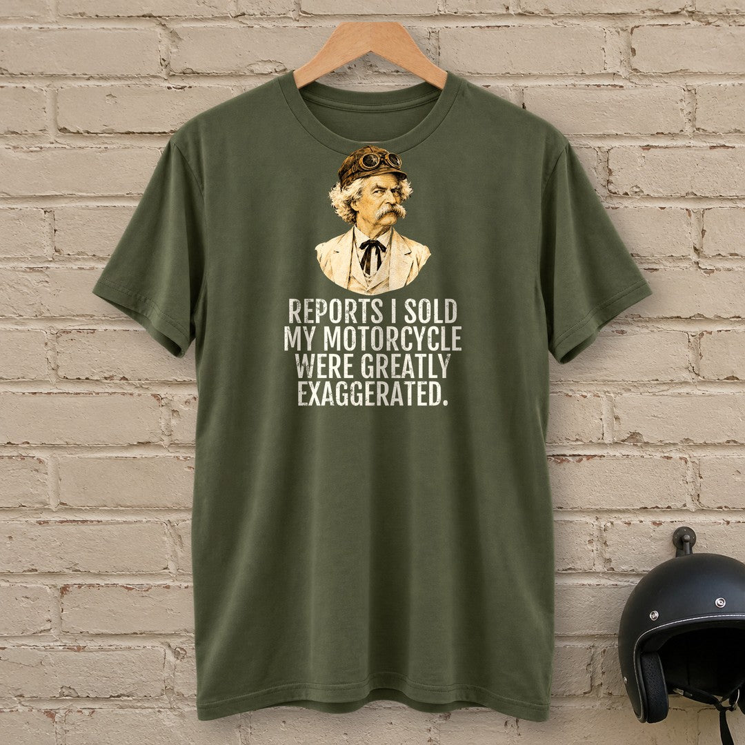 Mark Twain Greatly Exaggerated T-Shirt - Military Green - brick