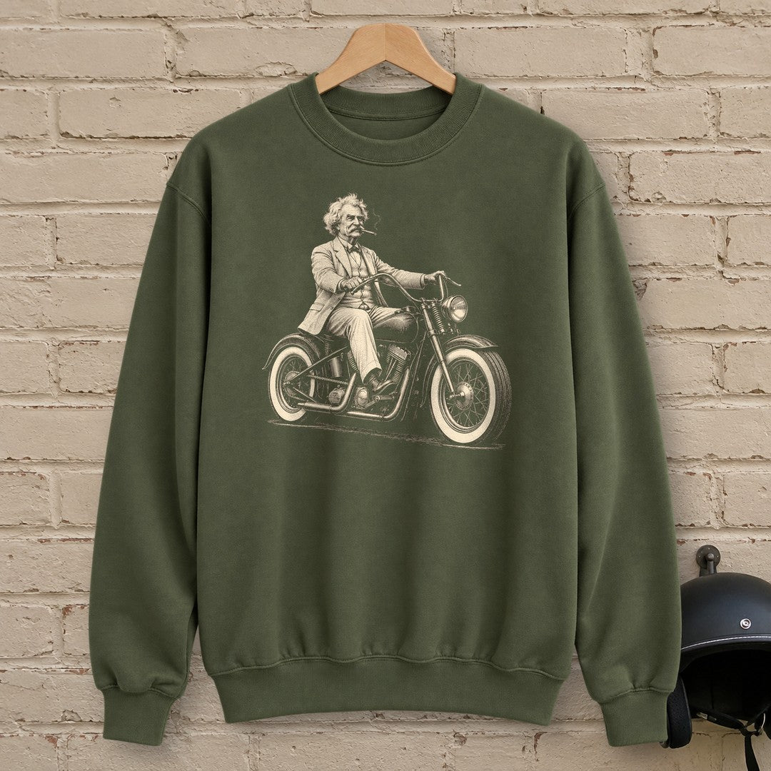 Mark Twain Cruiser Crewneck Sweatshirt - Military Green - brick