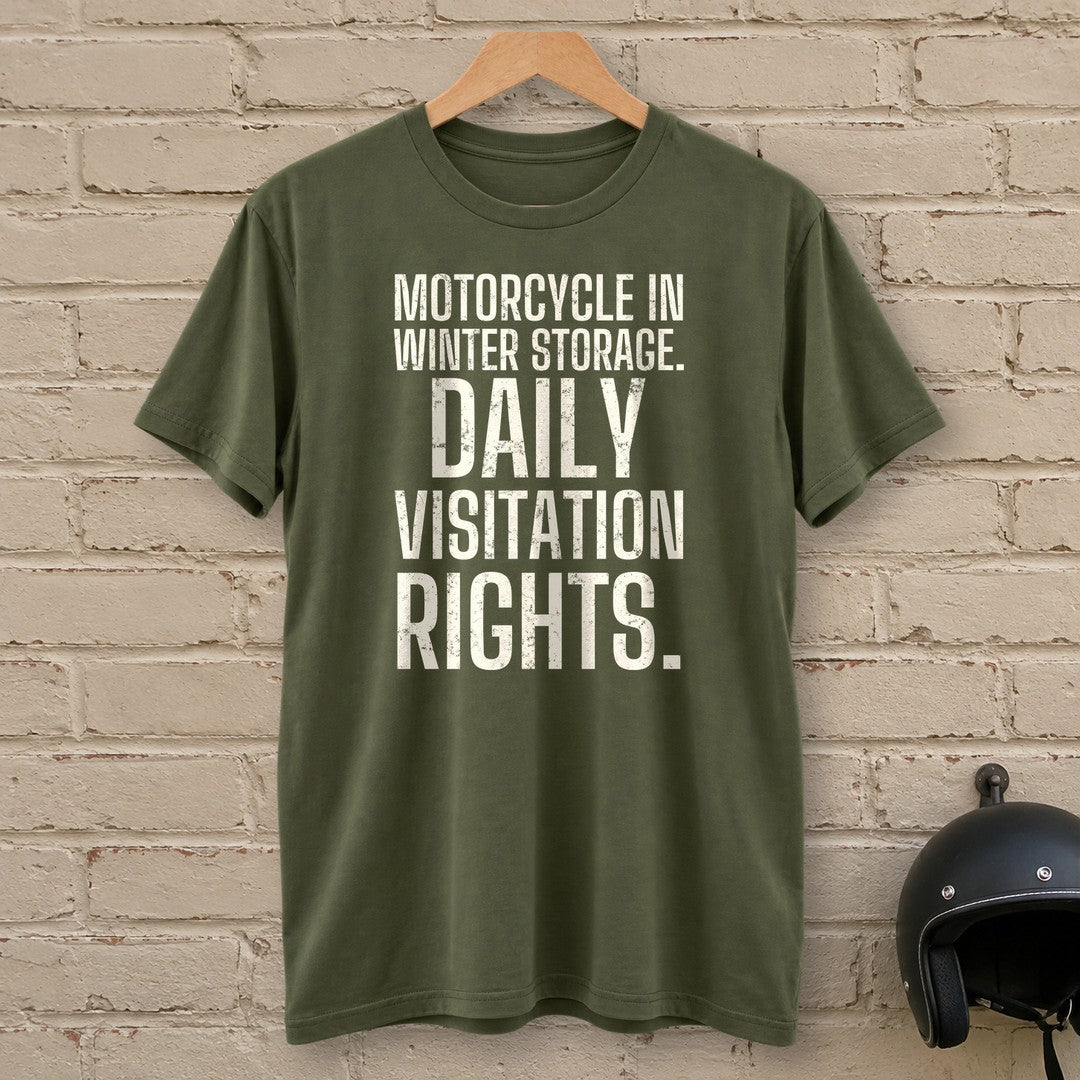 Daily Visitation Rights T-Shirt - Military Green - brick