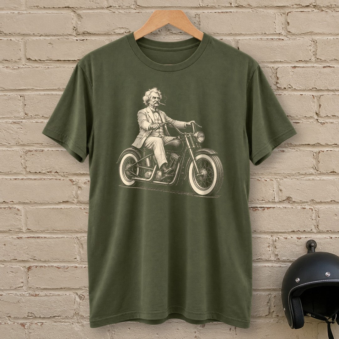 Mark Twain Cruiser T-Shirt - Military Green - brick