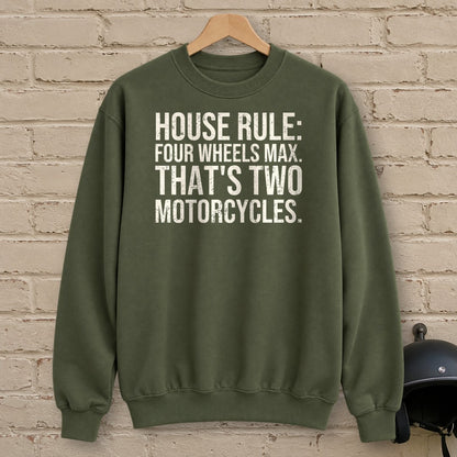 Four Wheels Max Crewneck Sweatshirt - Military Green - brick